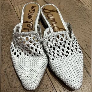 Sam Edelman White Woven Women's Mules 9.5